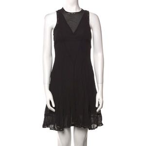 All Saints Black Mini Dress with Sequin Accents - XS